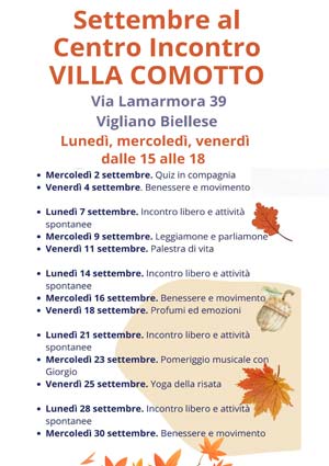 attività Villa Comotto retro